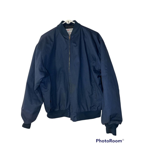 Aramark Blue Uniform Work Jacket 1XLR Zip Insulated Lined Panel Coat - Picture 1 of 7